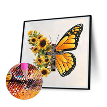 Load image into Gallery viewer, Butterfly Sunflower 40*40CM (canvas) Full Square Drill Diamond Painting
