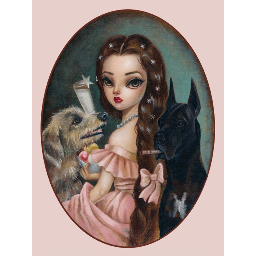 Princess Sissi With Big Eyes 30*40CM (canvas) Full Round Drill Diamond Painting