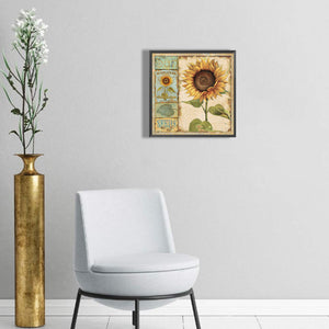 Retro Sunflower 30*30CM (canvas) Full Round Drill Diamond Painting