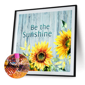 Retro Sunflower 30*30CM (canvas) Full Round Drill Diamond Painting