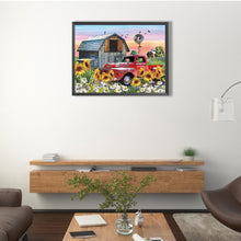 Load image into Gallery viewer, Sunflower Red Vintage Car 40*30CM (canvas) Full Round Drill Diamond Painting
