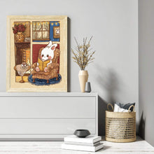 Load image into Gallery viewer, Little White Rabbit Reading A Book 40*50CM (canvas) Full Round Drill Diamond Painting
