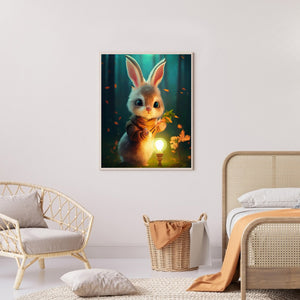 Cute Bunny 30*40CM (canvas) Full Round Drill Diamond Painting