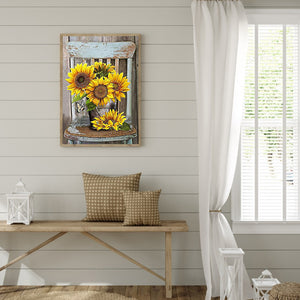 Sunflower On Chair 40*50CM (canvas) Full Square Drill Diamond Painting