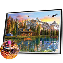 Load image into Gallery viewer, Lake Scenery Under Snow Mountain 50*40CM (canvas) Full Round Drill Diamond Painting
