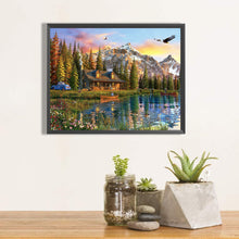 Load image into Gallery viewer, Lake Scenery Under Snow Mountain 50*40CM (canvas) Full Round Drill Diamond Painting
