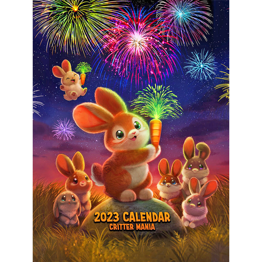 Happy Year Of The Rabbit 30*40CM (canvas) Full Round Drill Diamond Painting