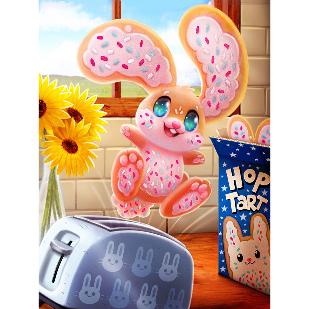 Cartoon Biscuit Bunny 30*40CM (canvas) Full Round Drill Diamond Painting