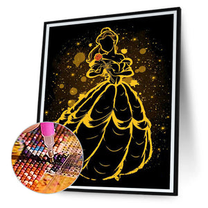 Princess Belle Silhouette 30*40CM (canvas) Full Square Drill Diamond Painting