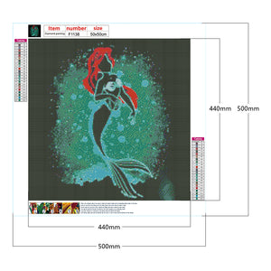 Mermaid Ariel Silhouette 50*50CM (canvas) Full Square Drill Diamond Painting