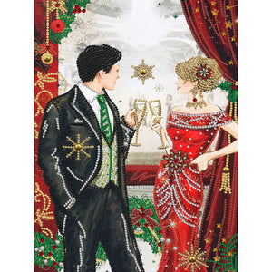 Christmas Party Men And Women 30*40CM (canvas) Partial Special-Shaped Drill Diamond Painting