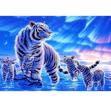 Load image into Gallery viewer, White Tiger Under The Aurora 50*40CM (canvas) Full Round Drill Diamond Painting
