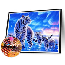 Load image into Gallery viewer, White Tiger Under The Aurora 50*40CM (canvas) Full Round Drill Diamond Painting
