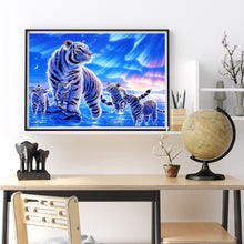 Load image into Gallery viewer, White Tiger Under The Aurora 50*40CM (canvas) Full Round Drill Diamond Painting
