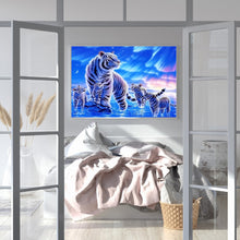 Load image into Gallery viewer, White Tiger Under The Aurora 50*40CM (canvas) Full Round Drill Diamond Painting
