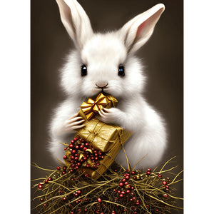 White Rabbit 30*40CM (canvas) Full Round Drill Diamond Painting