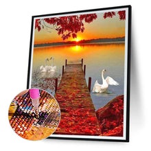 Load image into Gallery viewer, Bridge Swan 30*40CM (canvas) Full Round Drill Diamond Painting

