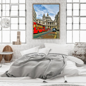 Red Bus 40*50CM (canvas) Full Round Drill Diamond Painting