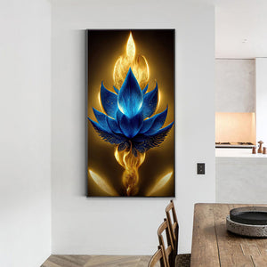 Buddha Light Blue Lotus 40*70CM (canvas) Full Square Drill Diamond Painting