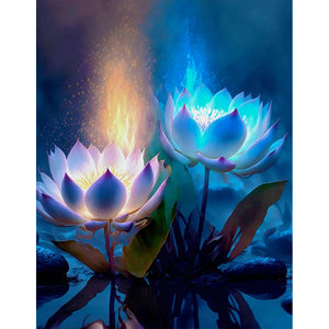 Lotus 30*40CM (canvas) Full Round Drill Diamond Painting