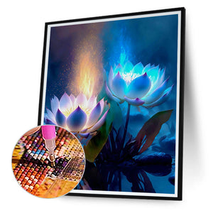 Lotus 30*40CM (canvas) Full Round Drill Diamond Painting