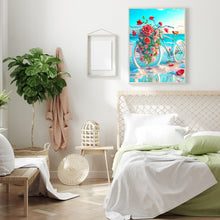 Load image into Gallery viewer, Beach Romantic Rose Bike 30*40CM (canvas) Full Round Drill Diamond Painting
