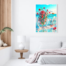 Load image into Gallery viewer, Beach Romantic Rose Bike 30*40CM (canvas) Full Round Drill Diamond Painting
