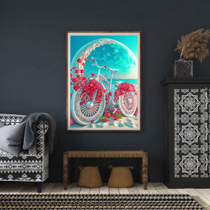 Beach Romantic Rose Bike 30*40CM (canvas) Full Round Drill Diamond Painting