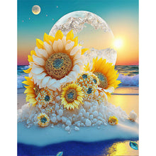 Load image into Gallery viewer, Beach Sunrise Sunflowers 40*50CM (canvas) Full Round Drill Diamond Painting
