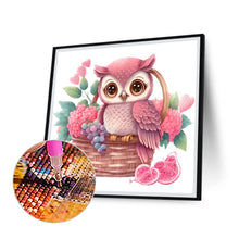 Load image into Gallery viewer, Pink Flower Owl 30*30CM (canvas) Full Round Drill Diamond Painting
