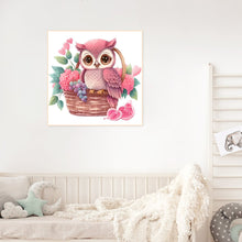 Load image into Gallery viewer, Pink Flower Owl 30*30CM (canvas) Full Round Drill Diamond Painting
