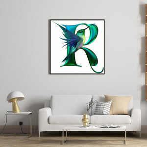 Hummingbird Alphabet 30*30CM (canvas) Full Round Drill Diamond Painting