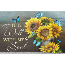 Load image into Gallery viewer, Sunflower Calligraphy And Painting 50*40CM (canvas) Full Round Drill Diamond Painting
