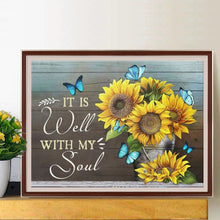 Load image into Gallery viewer, Sunflower Calligraphy And Painting 50*40CM (canvas) Full Round Drill Diamond Painting
