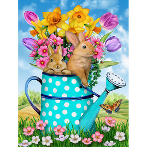 Easter Bunny 30*40CM (canvas) Full Round Drill Diamond Painting