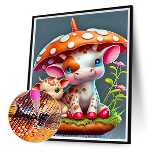 Little Cow 30*45CM (canvas) Full Round Drill Diamond Painting