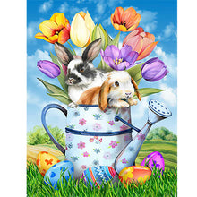 Load image into Gallery viewer, Easter Egg Bunny Shower 30*40CM (canvas) Full Round Drill Diamond Painting
