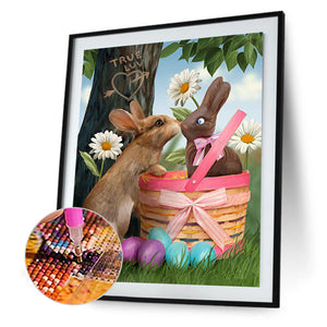 Easter Egg Bunny 30*40CM (canvas) Full Round Drill Diamond Painting