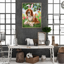 Load image into Gallery viewer, Easter Bunny Dog 30*40CM (canvas) Full Round Drill Diamond Painting
