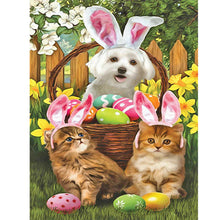 Load image into Gallery viewer, Easter Egg Bunny Ears Cat Dog 30*40CM (canvas) Full Round Drill Diamond Painting
