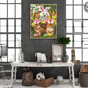 Easter Egg Bunny Ears Cat Dog 30*40CM (canvas) Full Round Drill Diamond Painting