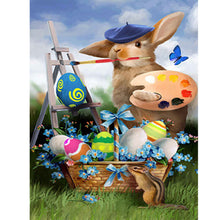 Load image into Gallery viewer, Easter Bunny Painter 30*40CM (canvas) Full Round Drill Diamond Painting
