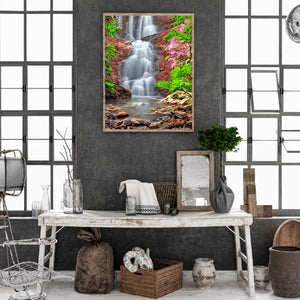 Mountain Waterfall 30*40CM (canvas) Full Round Drill Diamond Painting