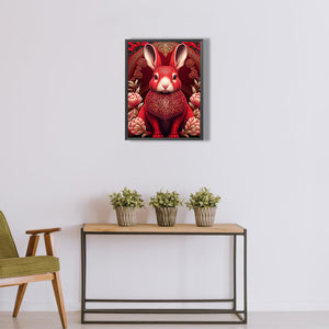 Red Golden Rabbit 30*40CM (canvas) Full Round Drill Diamond Painting