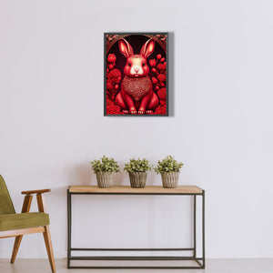 Red Golden Rabbit 30*40CM (canvas) Full Round Drill Diamond Painting