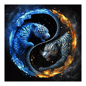 Tiger Yin Yang Diagram 30*30CM (canvas) Full Round Drill Diamond Painting