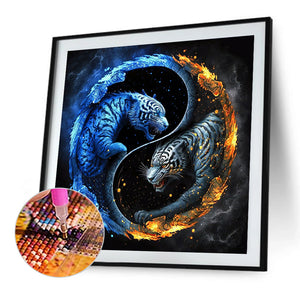 Tiger Yin Yang Diagram 30*30CM (canvas) Full Round Drill Diamond Painting