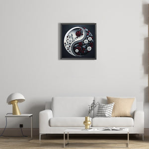 Rose Yin Yang Chart 30*30CM (canvas) Full Round Drill Diamond Painting