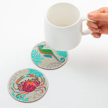 Load image into Gallery viewer, DIY Crystal Drink Coasters Reusable Creative with Holder for Tabletop Protection
