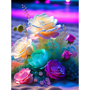 Seaside Crystal Rose 30*40CM (canvas) Full Round Drill Diamond Painting